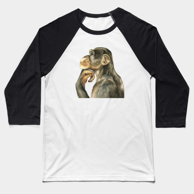 Monkey Baseball T-Shirt by Kira Balan